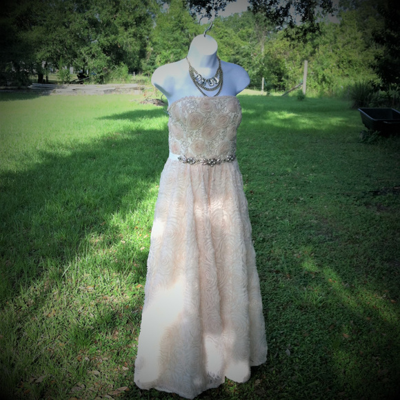 Adrianna Papell Dresses & Skirts - Adrianna Papell Strapless Tulle Rosette Ball Gown